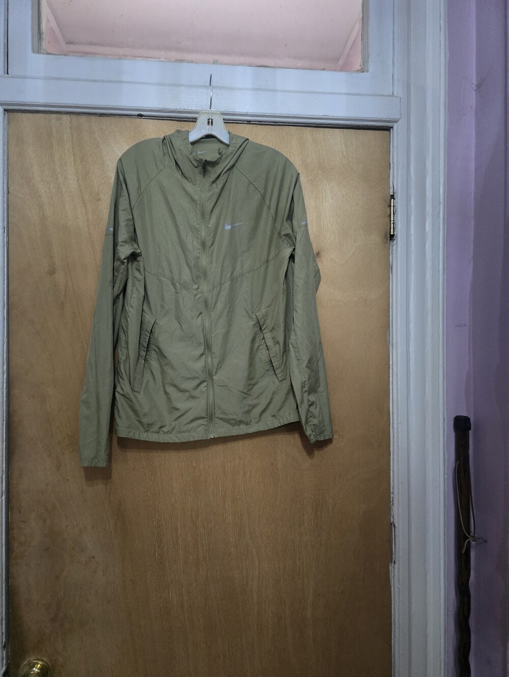 Nike Olive Green Hooded Windbreaker Jacket